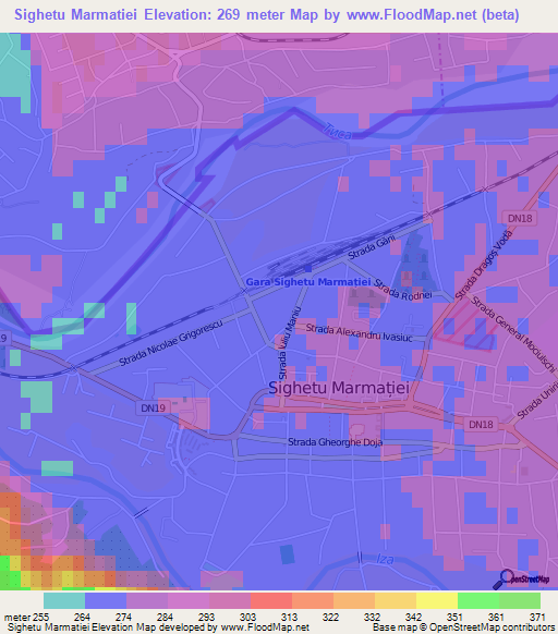 Sighetu Marmatiei,Romania Elevation Map