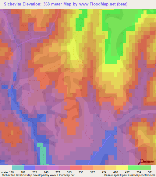 Sichevita,Romania Elevation Map