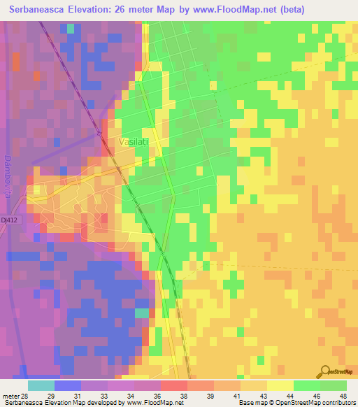 Serbaneasca,Romania Elevation Map