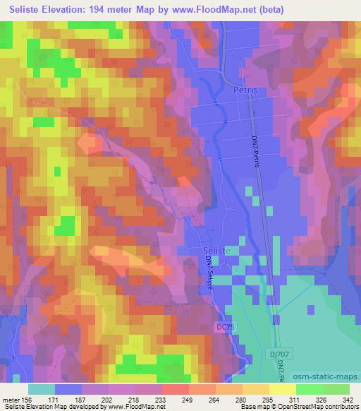 Seliste,Romania Elevation Map