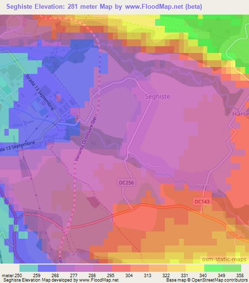 Seghiste,Romania Elevation Map