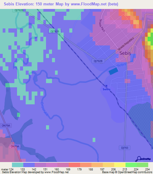 Sebis,Romania Elevation Map