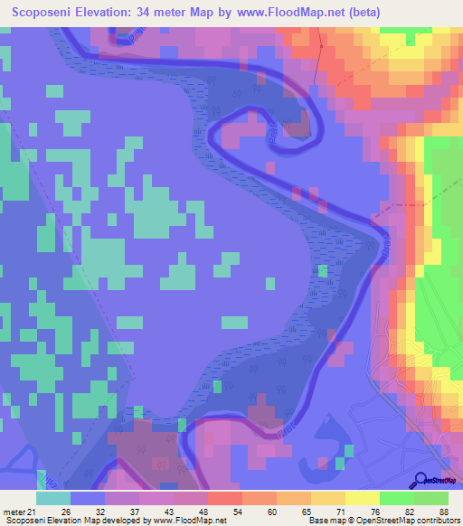 Scoposeni,Romania Elevation Map