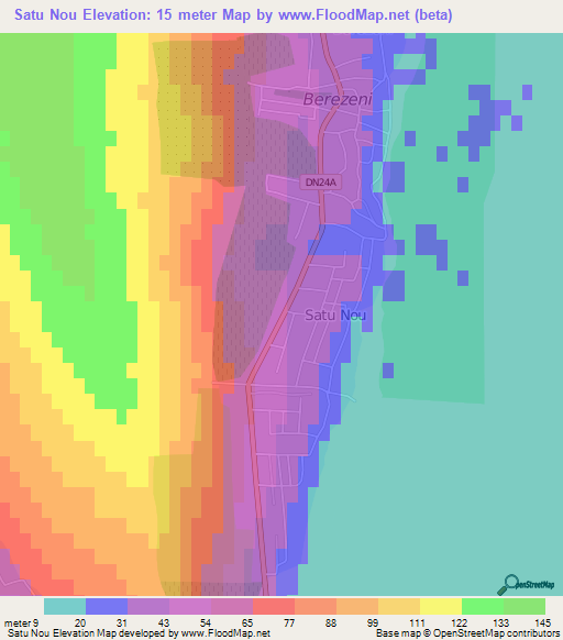 Satu Nou,Romania Elevation Map