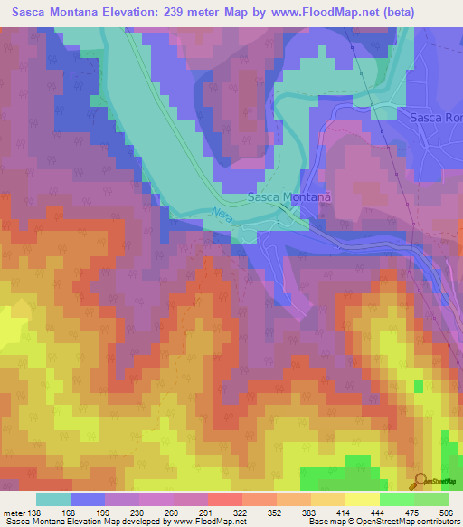 Sasca Montana,Romania Elevation Map