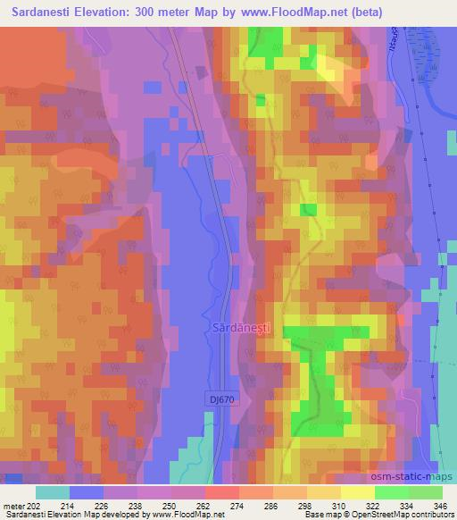 Sardanesti,Romania Elevation Map