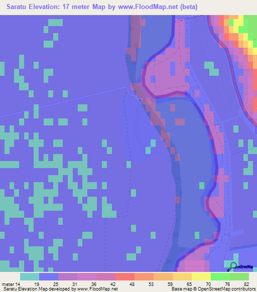 Saratu,Romania Elevation Map