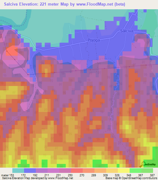 Salciva,Romania Elevation Map