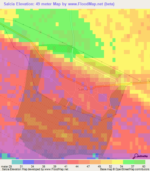 Salcia,Romania Elevation Map