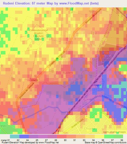 Rudeni,Romania Elevation Map