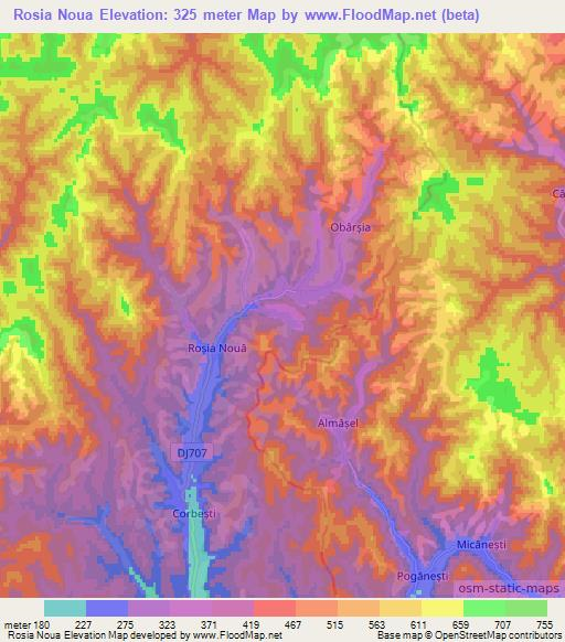 Rosia Noua,Romania Elevation Map