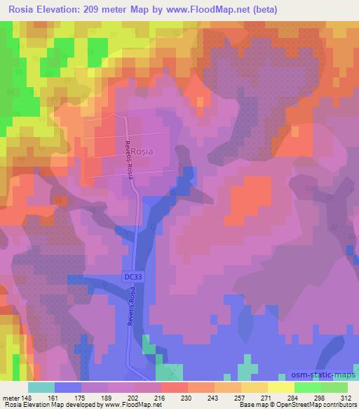 Rosia,Romania Elevation Map