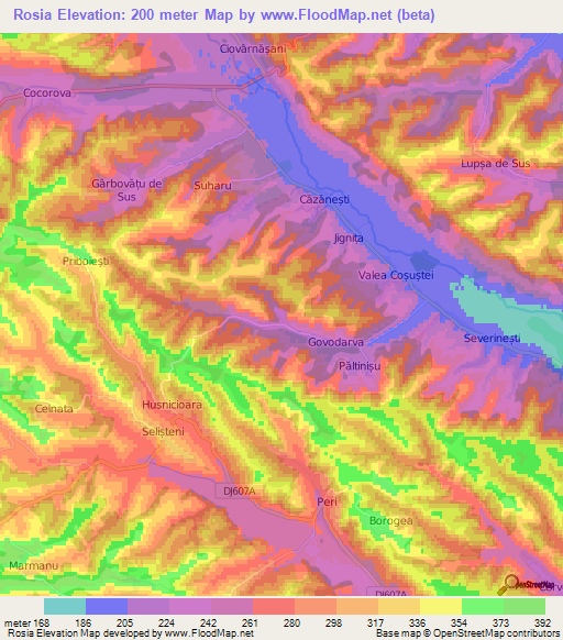 Rosia,Romania Elevation Map