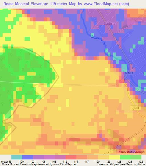 Roata Mosteni,Romania Elevation Map