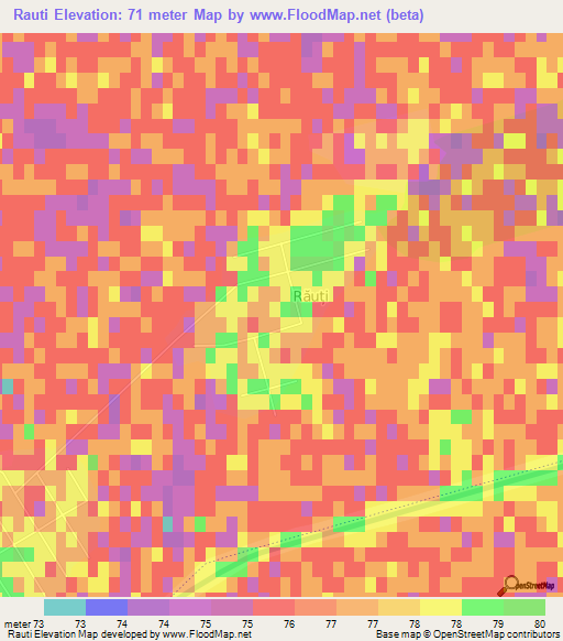 Rauti,Romania Elevation Map