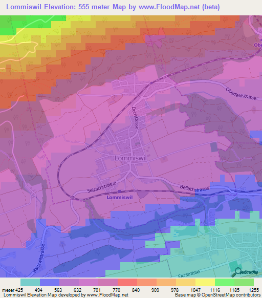 Lommiswil,Switzerland Elevation Map