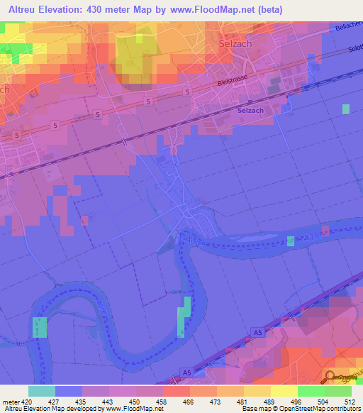 Altreu,Switzerland Elevation Map