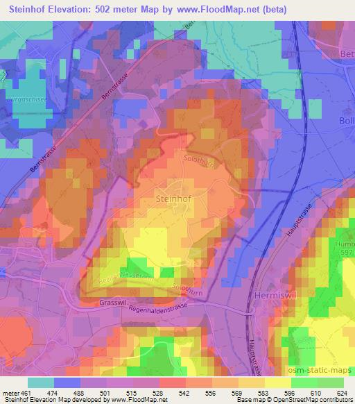 Steinhof,Switzerland Elevation Map