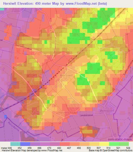 Hersiwil,Switzerland Elevation Map