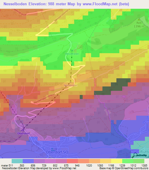 Nesselboden,Switzerland Elevation Map