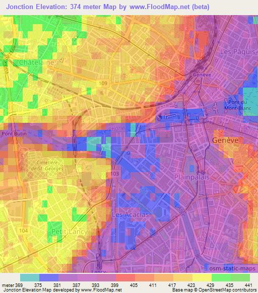 Jonction,Switzerland Elevation Map