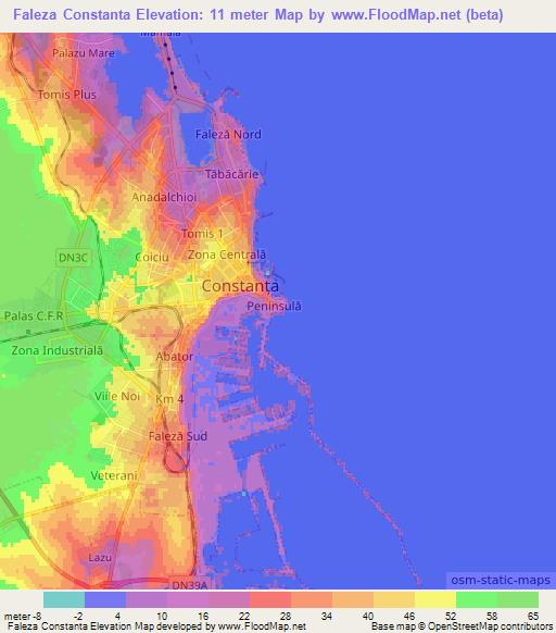 Faleza Constanta,Romania Elevation Map