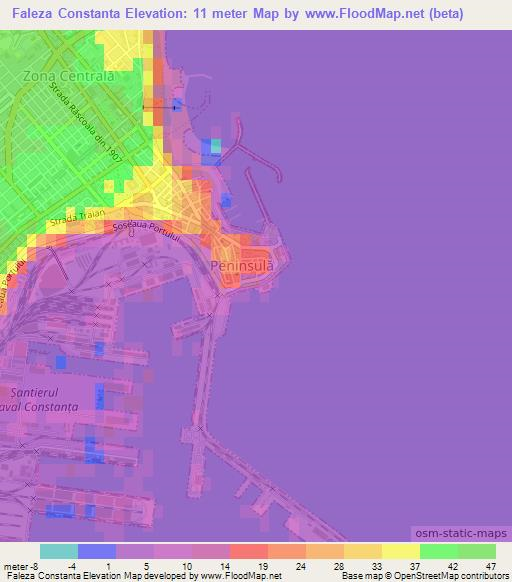 Faleza Constanta,Romania Elevation Map