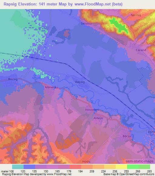 Rapsig,Romania Elevation Map