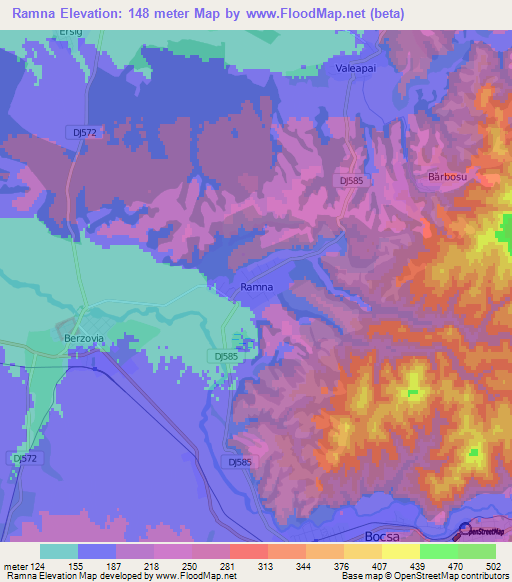 Ramna,Romania Elevation Map