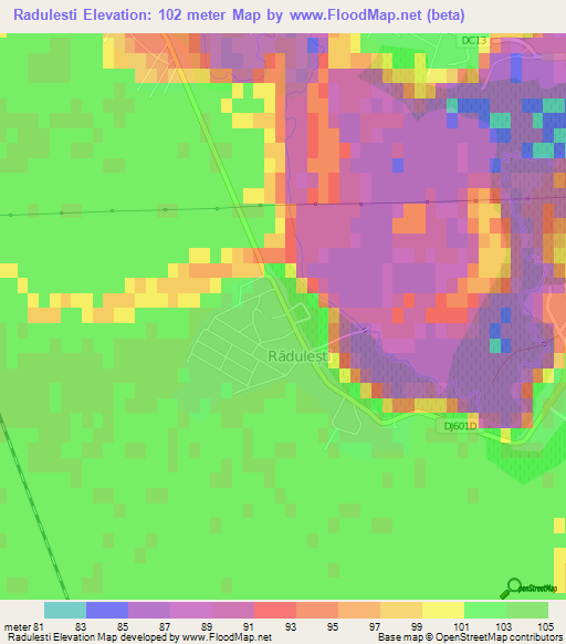 Radulesti,Romania Elevation Map