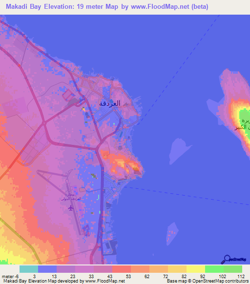 Makadi Bay,Egypt Elevation Map