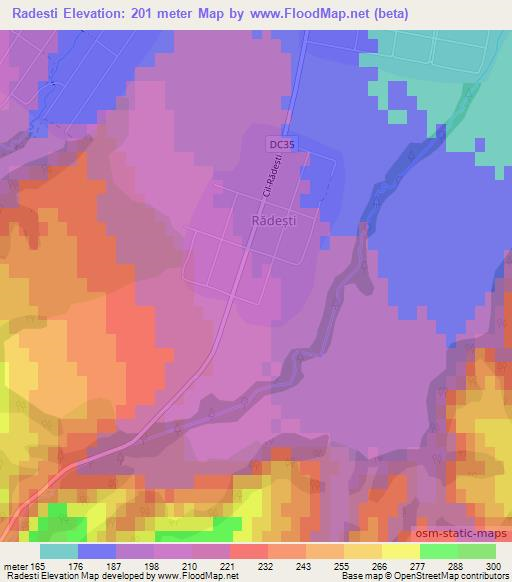 Radesti,Romania Elevation Map