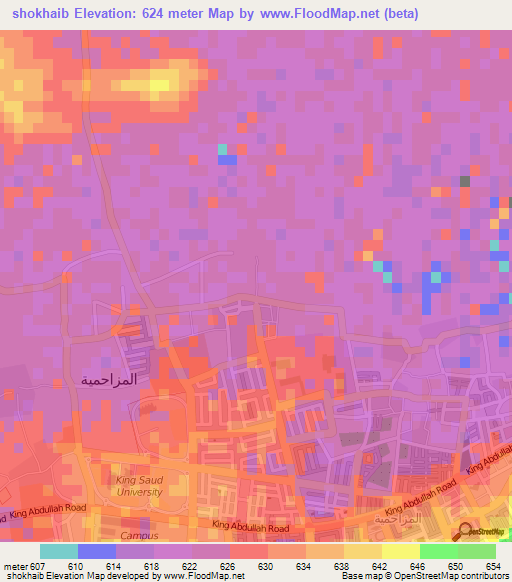 shokhaib,Saudi Arabia Elevation Map