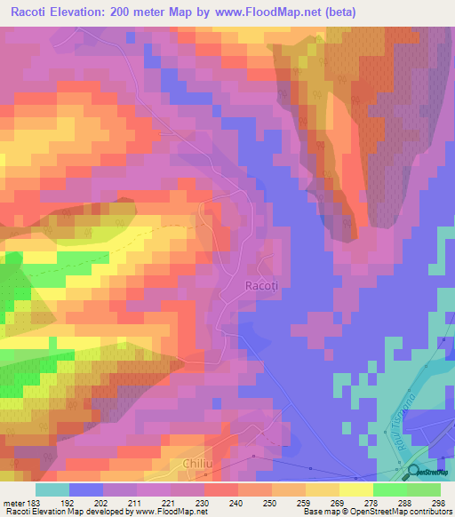 Racoti,Romania Elevation Map