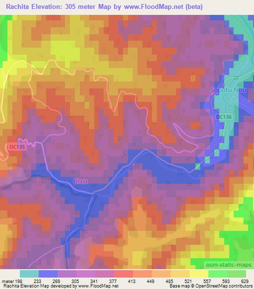 Rachita,Romania Elevation Map