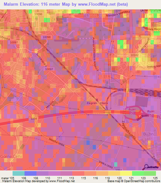 Malarm,Croatia Elevation Map