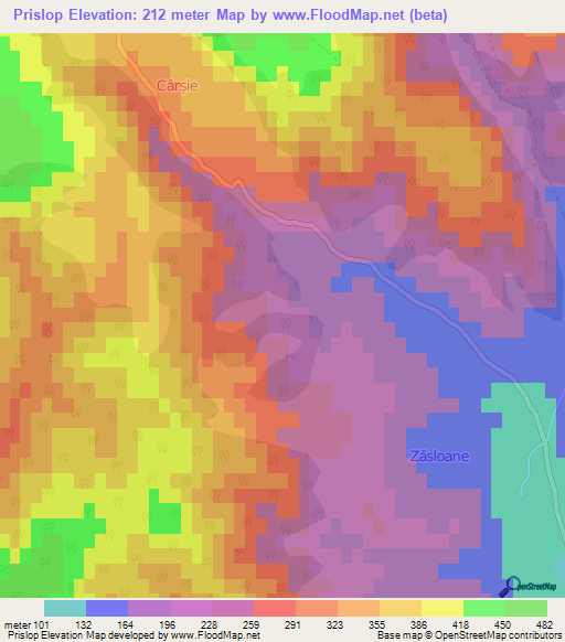 Prislop,Romania Elevation Map