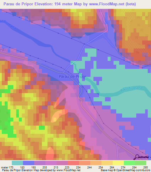 Parau de Pripor,Romania Elevation Map