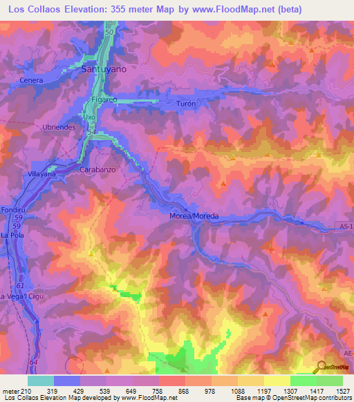 Los Collaos,Spain Elevation Map