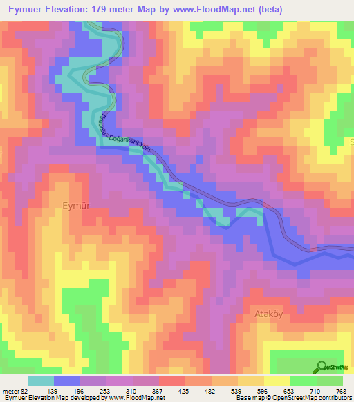 Eymuer,Turkey Elevation Map