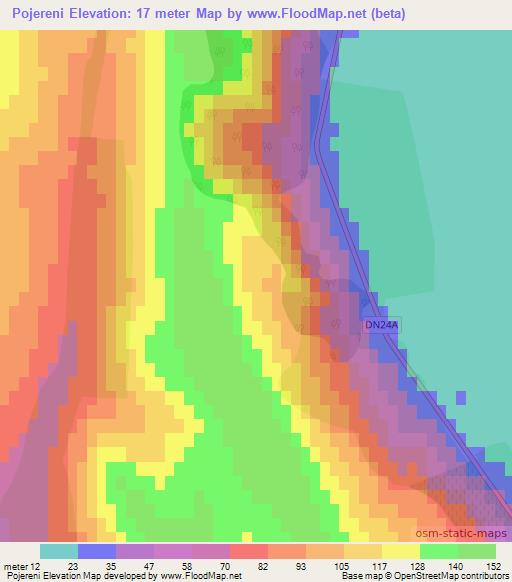 Pojereni,Romania Elevation Map