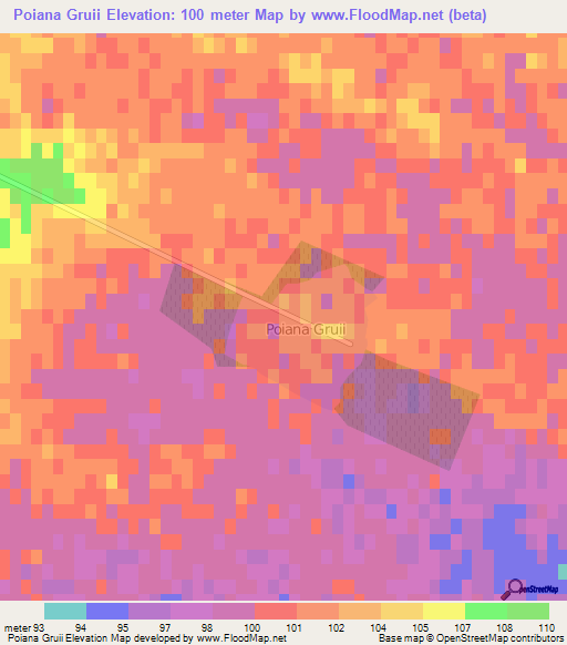 Poiana Gruii,Romania Elevation Map