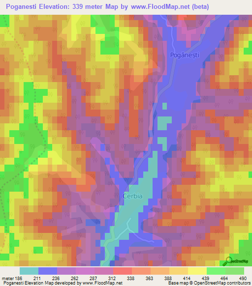 Poganesti,Romania Elevation Map