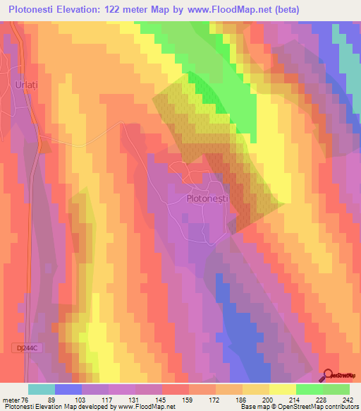 Plotonesti,Romania Elevation Map