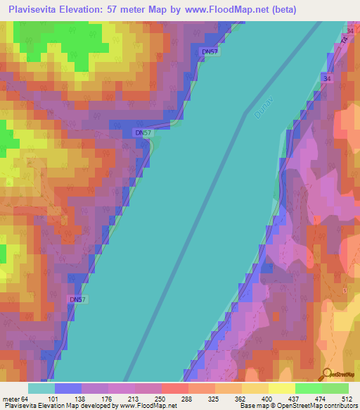 Plavisevita,Romania Elevation Map