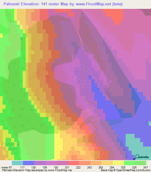 Pahnesti,Romania Elevation Map