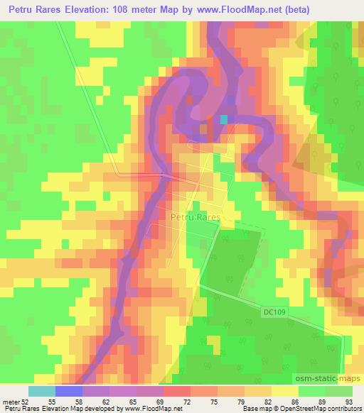 Petru Rares,Romania Elevation Map