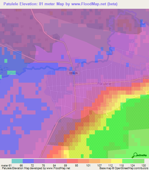 Patulele,Romania Elevation Map