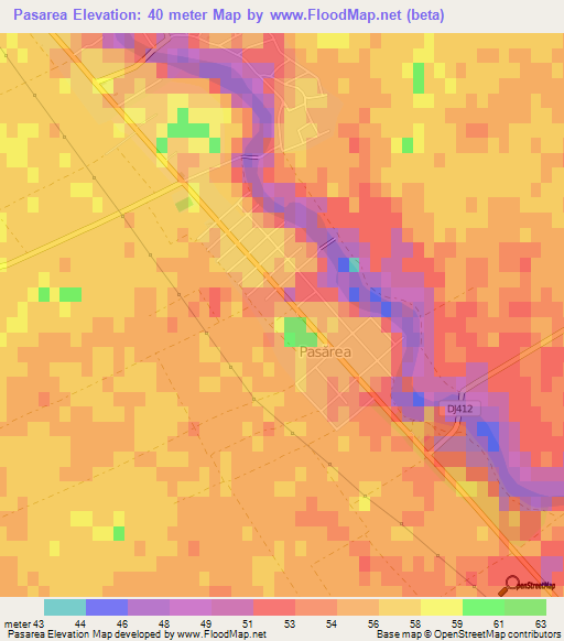 Pasarea,Romania Elevation Map