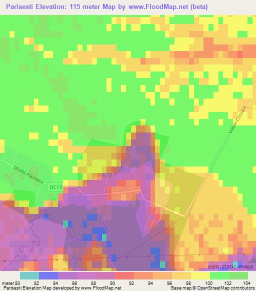 Parisesti,Romania Elevation Map